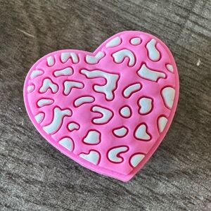 Pink Animal Print Heart CROCS Jibbitz Shoe Charm 5/$20
